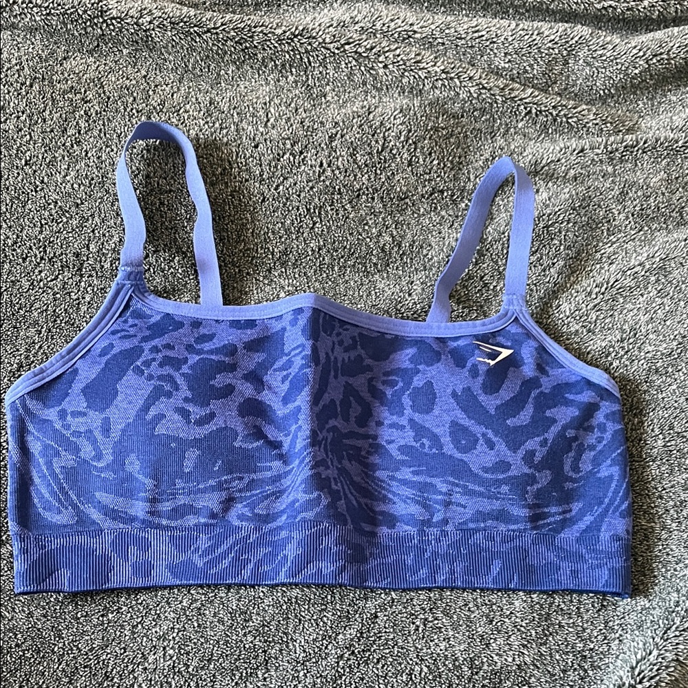 Gymshark Adapt Blue Animal Print Sports Bra Bralette - M - NEW